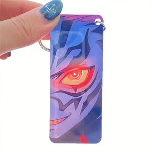 Luminous Acrylic <b>Keychain</b> Long Strip Glowing Eye Pattern Pendant Cartoon <b>Anime</b> Merchandise Accessories - Product Image 5
