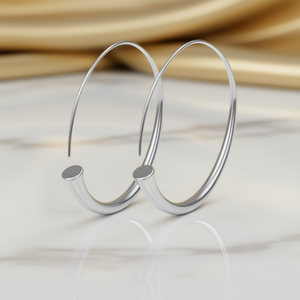 Orecchini a Cerchio E347 in Oro Rosa, Argento 925, Design Minimalista per Uso Quotidiano, Gioielli Unisex di Alta Qualità - Product Image 2