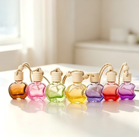 Flacon diffuseur en verre vide de 10 ml à dégradé de couleurs, avec bouchon à vis et corde de suspension, pour désodorisant de voiture