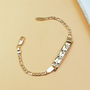 Bracciale Trendy Placcato Oro 18K con Catena Figaro, Stile Retrò ID Cuban <span class=keywords><strong>Link</strong></span> per Uomo e Donna - Product Image 3