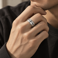 Bague tournante personnalisée JLM en acier inoxydable, gravée « I Am Enough », anti-anxiété, pour femmes et hommes, cadeau bijou
