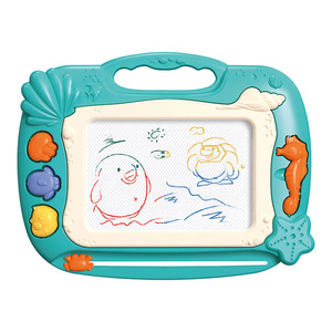Tablero de dibujo magnético para niños, tablero de escritura borrable con tema del océano, juguete de plástico para edades de 2 a 6 años - Product Image 1