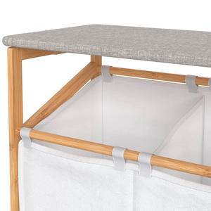 Cesto <span class=keywords><strong>de</strong></span> Ropa Sucia 2 en 1 <span class=keywords><strong>de</strong></span> Bambú con Ruedas y Tabla <span class=keywords><strong>de</strong></span> <span class=keywords><strong>Planchar</strong></span>, Cesto Rodante con Estante Superior para Clasificar y Lavar - Product Image 6