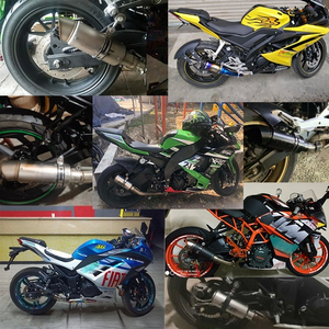 Modificación de Motocicleta para <span class=keywords><strong>Kawasaki</strong></span> ZX6R Z800 <span class=keywords><strong>R6</strong></span> RK8 <span class=keywords><strong>Ninja</strong></span> 200/350, Tubo de Escape Plateado/Negro/Azul para Carreras Urbanas - Product Image 3