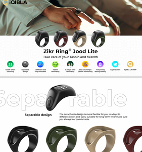 Bague connectée <span class=keywords><strong>de</strong></span> prière islamique Zikr avec rappel <span class=keywords><strong>5</strong></span> fois par jour, alertes vibrantes, fonction <span class=keywords><strong>de</strong></span> comptage <span class=keywords><strong>des</strong></span> pas et <span class=keywords><strong>des</strong></span> calories - Product Image 2