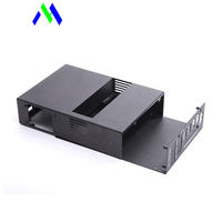 Casing Ekstrusi Aluminium Anodized Kustom, Chassis Amplifier Audio yang Dimesin CNC, Housing Peralatan Audio, Komponen Perangkat Keras
