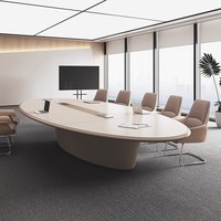 Vente chaude bureau moderne ovale peint longue table de conférence rectangulaire pour la négociation pour la formation scolaire bois MDF