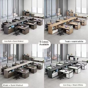 Computadora de escritorio de tablero Escritorio de oficina para 6 personas Estación de Trabajo <span class=keywords><strong>Financiera</strong></span> de 6 plazas Muebles modernos de alta calidad - Product Image 5