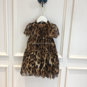 Costume da principessa manica a sbuffo marrone leopardo Twirl Tutu 2-12 anni lungo cotone manica corta traspirante morbido abito da <span class=keywords><strong>bambina</strong></span> - Product Image 6