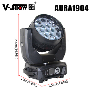 Vshow aura1915 19 cái 15 Wát RGBW hào quang di chuyển đầu ánh sáng LED chiếu sáng LED di chuyển rửa đầu với zoom - Product Image 3