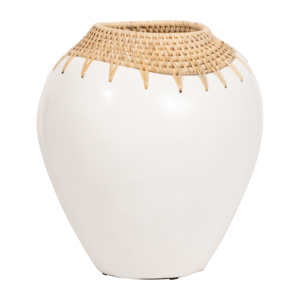 Vaso in ceramica moderno con bordo intrecciato per decorazioni da soggiorno e complementi d'arredo - Product Image 2