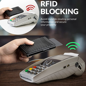 Portafoglio da uomo di lusso con porta carte magnetiche <span class=keywords><strong>e</strong></span> buste in contanti custodia protettiva per telefono alla moda accessori Business - Product Image 3