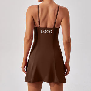 Strakke Casual Fitness Bodysuit Tennisrok Voor Dames Yoga Jumpsuit Voor Sportdans Groothandel Met Aangepast Logo - Product Image 2