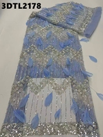 Tissu en dentelle de luxe haut de gamme des Philippines, motif fleurs 3D, tissu en dentelle perlée couleur pêche pour robe de mariée d'Oman, tissu en dentelle perlée