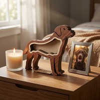 Boîte à souvenirs créative en bois antique, étanche et hermétique, pour la conservation des poils d'animaux, avec présentoir photo, pour chien/chat/lapin, cendres d'animaux de petite taille, commémorative