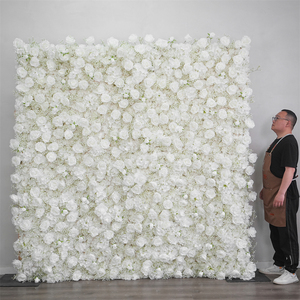 Wedding Stage 8ft X 8ft Rose Artificial <b>Flowers</b> White <b>Flower</b> Wall Backdrop Roll up Decorations Events Background for Photography - Product Image 3