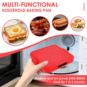 Machine à sandwichs micro-ondes en plastique avec plaques de cuisson/panini antiadhésives, écologique, rapide et facile à nettoyer, pour un petit-déjeuner sain - Product Image 6