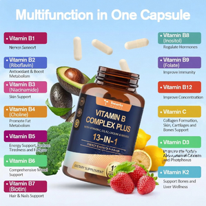 <span class=keywords><strong>Complesso</strong></span> Vitaminico B 13-in-1 con C, D3, K2 per Supporto Energetico e del Sistema Nervoso, 120 Capsule, Disponibile OEM/ODM - Product Image 3