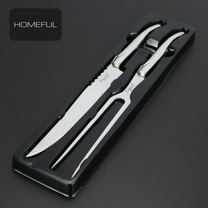 Ensemble couteau et fourchette <span class=keywords><strong>Laguiole</strong></span> en acier inoxydable de haute qualité forgé poignée solide Logo Laser jetable pour les <span class=keywords><strong>restaurants</strong></span> - Product Image 4