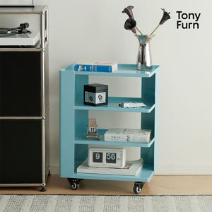 โต๊ะข้างโซฟา, รถเข็นขนาดเล็ก, โต๊ะกาแฟขนาดเล็กสไตล์ครีม, ตู้เก็บของเคลื่อนย้ายได้พร้อมล้อ - Product Image 5