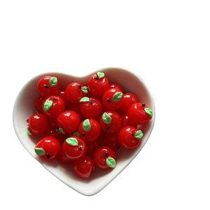 caoh Llavero de resina hecho a mano DIY, con diseño de fruta de la paz roja y vibrante, simulación de comida 3D verde, accesorios de joyería - Product Image 6