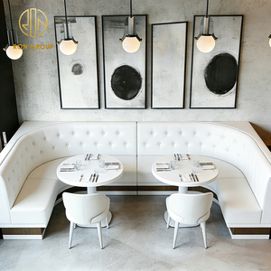 Set di Sedie e Tavoli Bianchi per Caffetteria e Ristorante, Arredamento con Divanetti e Panche - Product Image 2