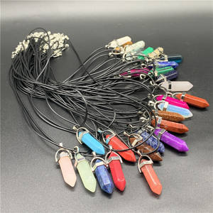 बहु सामग्री उपलब्ध बुलेट बिंदु क्रिस्टल हार लटकन हेक्सागोनल प्राकृतिक पत्थर लटकन क्रिस्टल बिंदु लटकन - Product Image 1