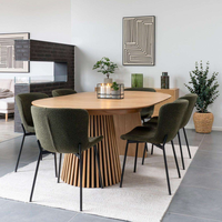 Table à manger ovale moderne du milieu du siècle Design minimaliste simple pour hôtel Restaurant bureau salon de thé meubles Stable