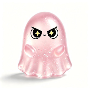 Squishies fantômes scintillants d'Halloween en caoutchouc thermoplastique transparent, petits fantômes anti-stress en cristal, vente en gros - Product Image 4