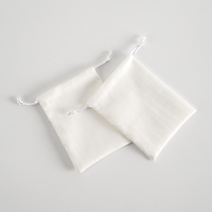 White Flannel <b>Drawstring</b> Bags 7x9 To 15x20 Cm Jewelry Packaging Gift Bags Rectangular Fabric Storage <b>Pouches</b> - Product Image 4