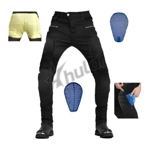 Pantalones vaqueros transpirables para carreras de motociclistas para hombres y mujeres Pantalones de montar para prevención de caídas con relleno Opciones de talla grande - Product Image 1