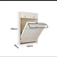 Lit escamotable moderne en bois avec armoire intégrée, design pliable, couleur et taille personnalisables, meuble de rangement pour chambre à coucher, taille Queen/King
