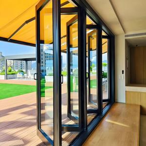 باب زجاجي منزلق قابل للطي بدون إطار مقاوم للأعاصير، شفاف كالكريستال، أوتوماتيكي وكهربائي لمراكز التسوق - Product Image 2