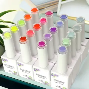 맞춤형 로고 12ml 15ml 낮은 MOQ 빠른 파견 높은 색소 UV LED 흡수 네온 형광 효과 네일 젤 광택 UV 젤