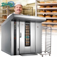 Nieuwe industriële 32-bakjes rotatieoven op gas, elektriciteit of diesel, food grade roestvrij staal, geïmporteerde brander, bakkerijoven voor brood