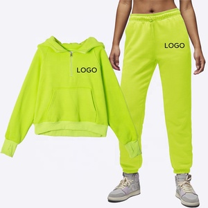 High-quality Fabric 1/4 Zip Pullover Lounge <strong>Wear</strong> Plus Size Women's Sets Women Jogger Sets for Women Two Pieces - Product Image 3