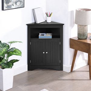 <b>Corner</b> Cabinet With Doors And Shelves For Kitchen Living Room Free Standing <b>Storage</b> <b>Unit</b> - Product Image 6