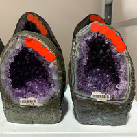 Ornement en grappe de druse d'améthyste violet foncé, petite pierre brute naturelle pour la décoration d'église, produit artisanal vintage