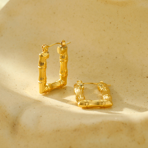 2025 New Fine Jewelry <b>Gold</b> Stainless Steel European and American Style Non Tarnish Hoops Women's <b>Earrings</b> <b>Set</b> Wholesale - Product Image 3