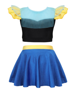 Maillot de bain deux pièces pour filles, princesse, volants, costume fantaisie S <span class=keywords><strong>Belle</strong></span>, vêtements de plage pour tout-petits, robe de princesse d'été - Product Image 2