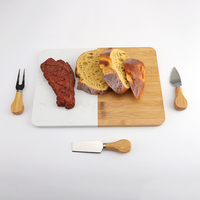 Planche à découper innovante en marbre, acacia et bambou, ensemble de planches à fromage, ensemble de plats à nourriture avec couteaux, accessoires de cuisine, vaisselle