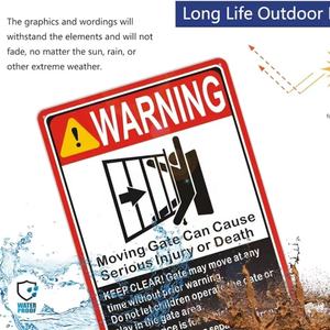 Panneau de porte mobile en aluminium Securun Factory 10*7 pouces avertissement de blessure grave et de mort sécurité de porte et de fenêtre «Keep Clear» - Product Image 4