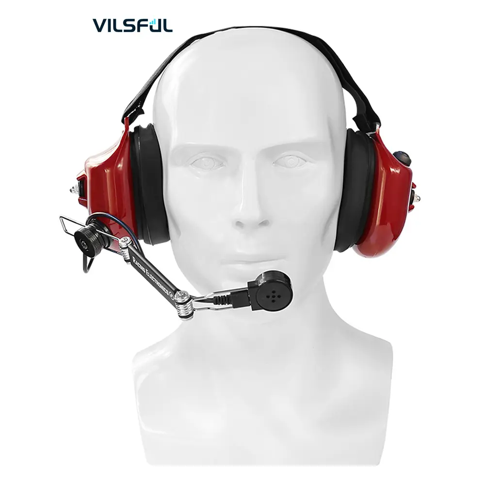 Walkie Talkie Headset Vox Volume Noise Cancelling Aviation Microphone Earpiece