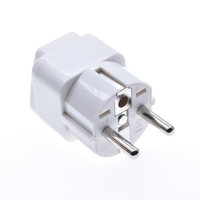 Adaptateur de voyage UK vers EU Schuko 16A 250V (ABS+Laiton CE ROHS) pour prises murales de France et d'Allemagne Type F