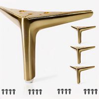 4-Zoll Gebürstete Goldene Möbelbeine, Moderne Möbelfüße aus Metall für Schrank, Sofa, Couch, Stuhl und Bett