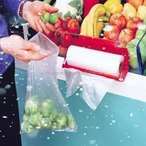 Klare HDPE Plastic Flat Bag auf Roll Food Plastiktüten für den Supermarkt