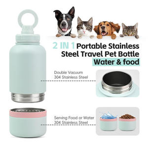 Botol Minum Olahraga Stainless Steel 32oz dengan Logo Custom 2025, Botol Vakum untuk Gym dan Hiking, 2 in 1 Botol Air Anjing Portabel untuk Perjalanan dengan Mangkuk - Product Image 3