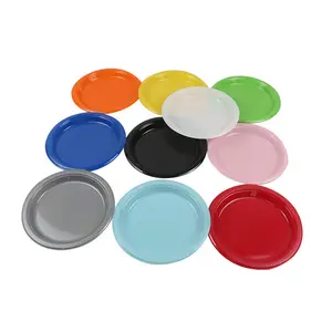 6/7/8/9/10 Inch Food Grade Wegwerp Plastic Ronde Dinerplaat Party Mini Schotels Borden Ingesteld Voor Bruiloft