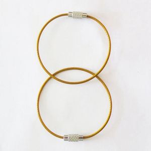 Gold Stainless Steel Wire Cable Loops Ring for Hanging Luggage <b>Tag</b> Key Ring <b>ID</b> <b>Tag</b> Keeper - Product Image 4