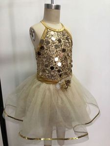 Long lanh paillette Spandex vạt áo satin dây ăn mặc với cung chi tiết đính cườm long lanh Saree cho khiêu vũ và múa ba lê hiệu suất mặc - Product Image 3